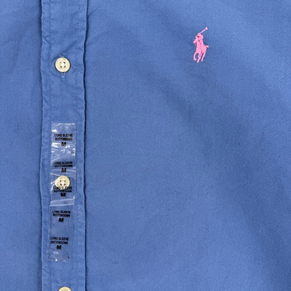 Ralph Lauren Mens Mens Classic Fit Oxford Button Down Shirt Blue Pink Pony NEW - Picture 12 of 16
